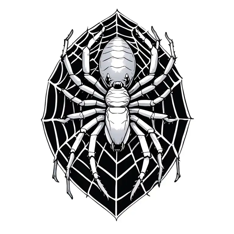 Brazilian Style Tattoo Pescoco Spider With Web