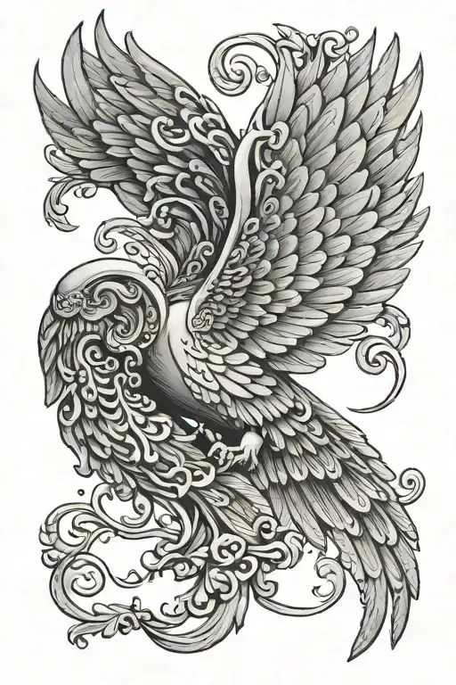 Ancient Greek Tattoo Symbolizes Love With Wings