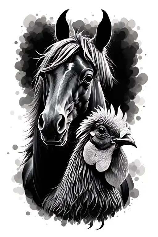 Horse And Rooster