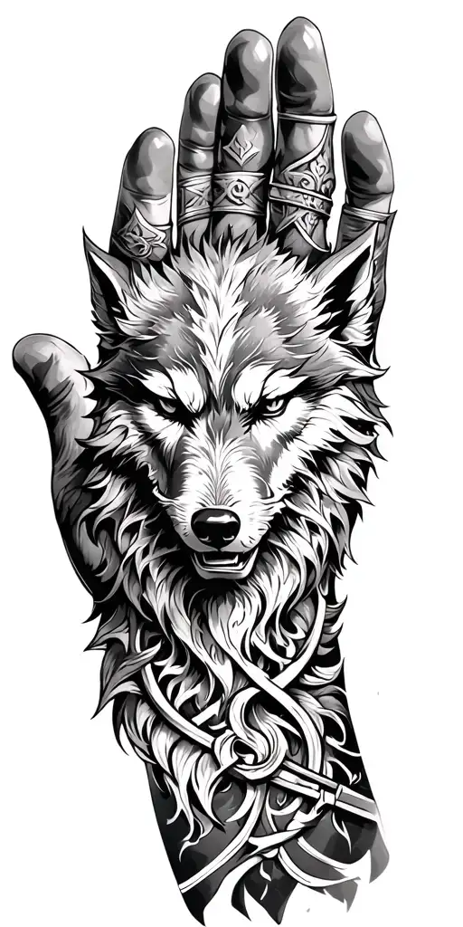 Heavy Norse Nautical With Fenrir On My Hand