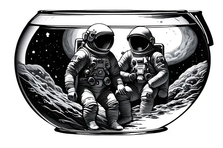 2 Astronauts In A Fish Bowl