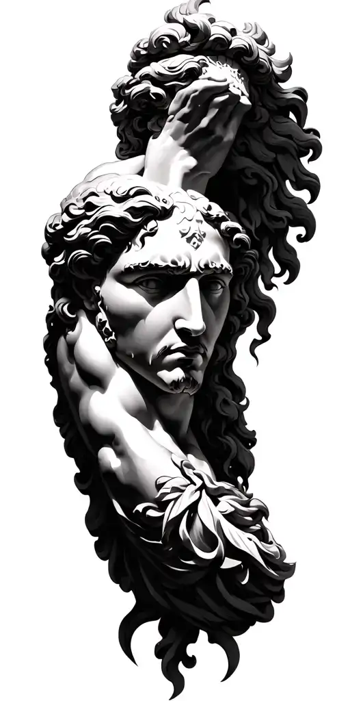 Tattoo For The Full Arm Where The Power Of The Greek Gods Is Represented