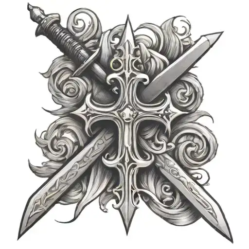 Cross With Sword Tip