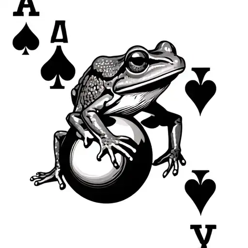 Frog Sitting On A Snooker Ball Playing Card