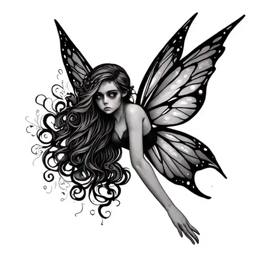 A Sad Fairy Who Has Broken Her Wings