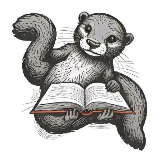A Cute Otter Floating On Its Back Reading A Book
