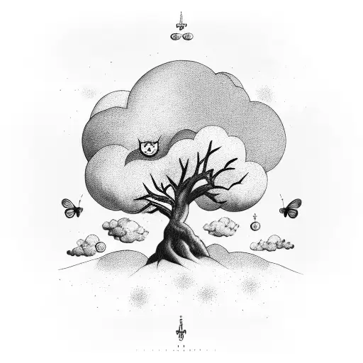 Family Tree With Clouds