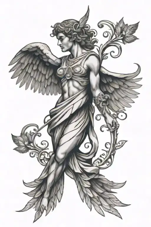 Ancient Greek Tattoo Symbolizes Love With Wings