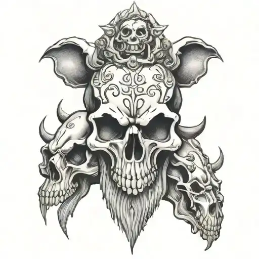 Satanic Disney Animal Skulls