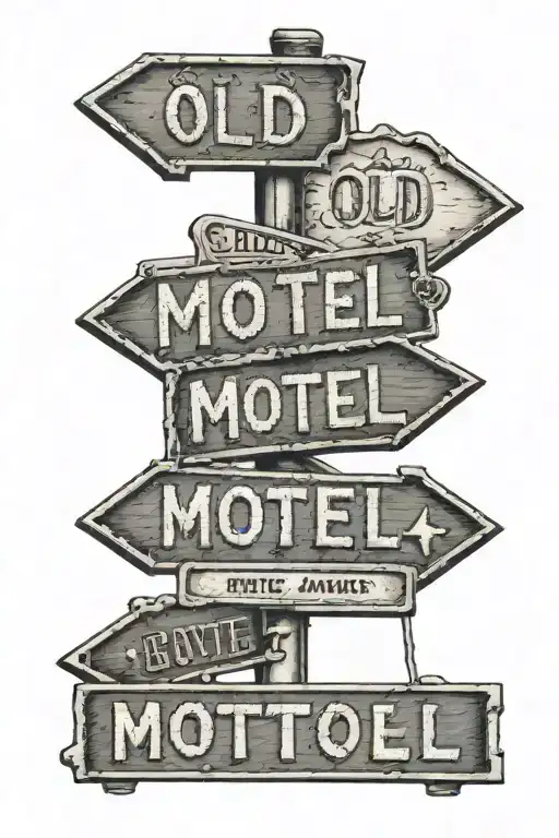 Old Motel Sign Tattoo With Western Saying
