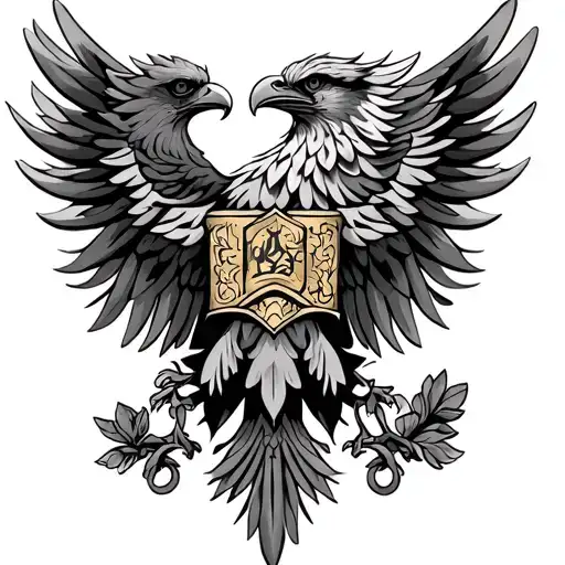 Serbian Style Double Headed Eagle Tattoo Design