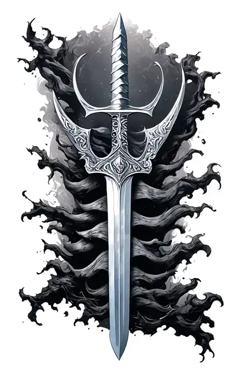 Broken Sword Going Up And Down The Spine