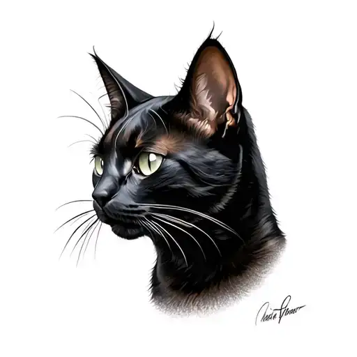 Black Cat Side Profile