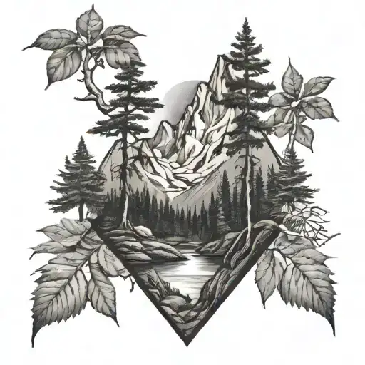 Half Sleeve Forearm Mountain Trees