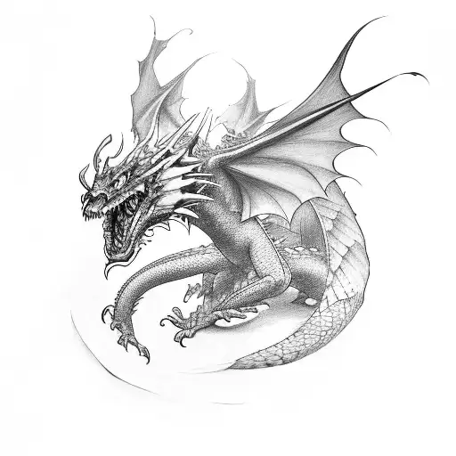 Open Book With Dragons Flying Out