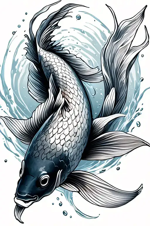 Koi Fish Swimming Aura Surrounding