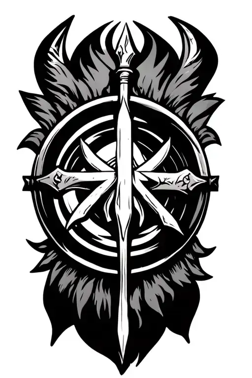 Circle With Vikings Symbol Surrounded