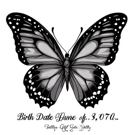 Birth Date And Butterfly
