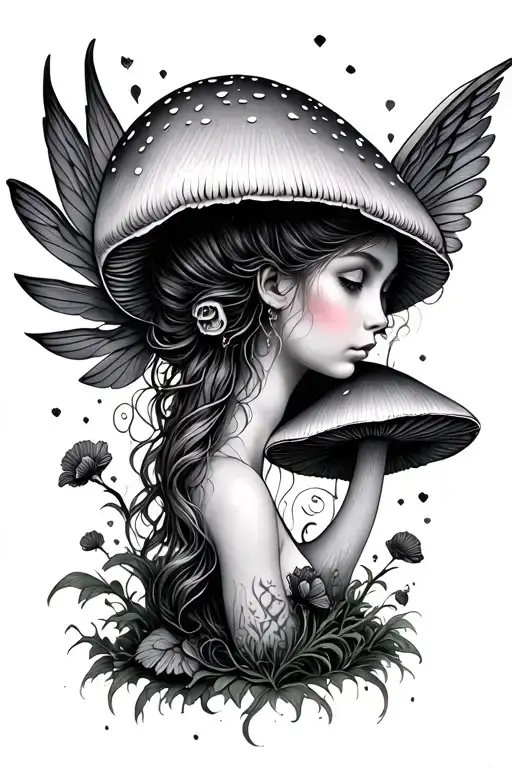 Feminine Mushroom Fairy Wings