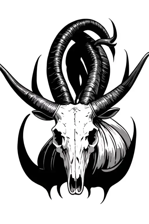 Capricorn Texas Longhorn Skull
