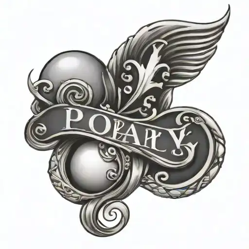 Pearl And Name Tattoo For Male