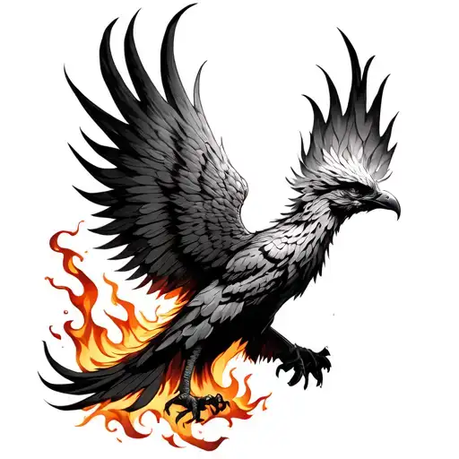 Phoenix Bursting Out Of Flames