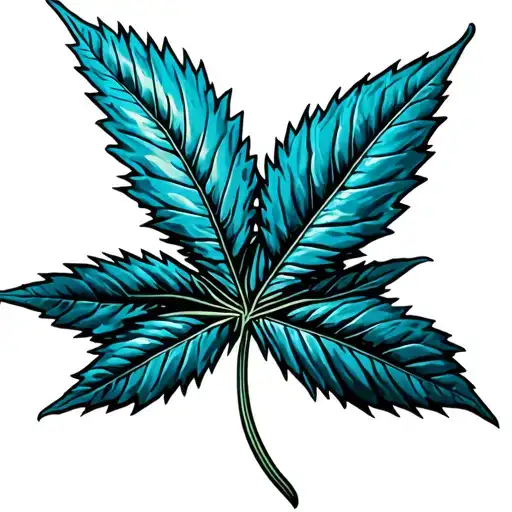 Blue Marijuana Leaf