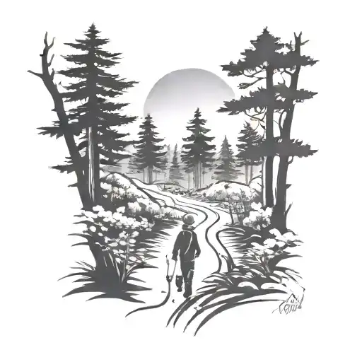 Walking In Woods With Kids