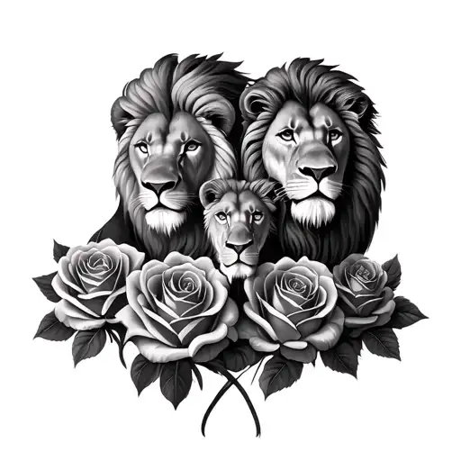 Lion Family Roses