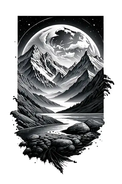 Travel And Mountains With Globe Surrounded