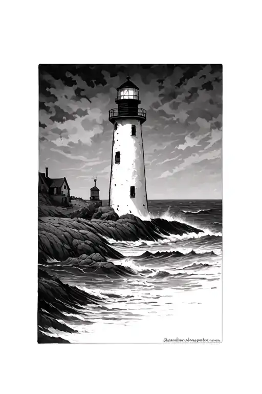 Dark Lighthouse Standing Tall