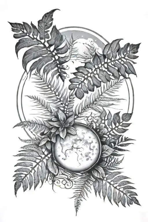 Hawaiian Fern Moon Phase Design