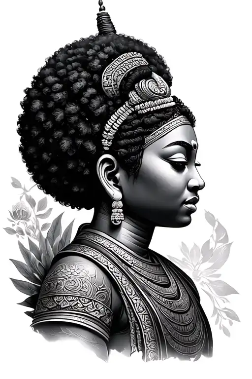 Afro Tribal Woman Spiritual Boudha Time Samurai