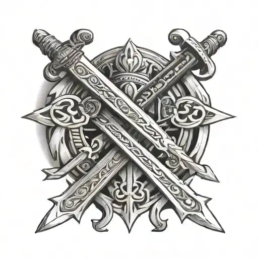 Four Crossed Scottish Swords