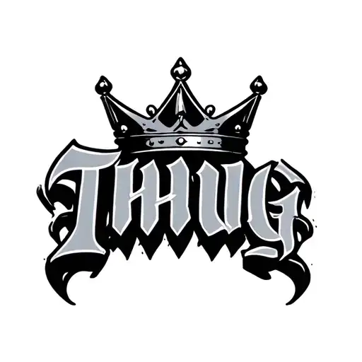 61 In Thug Font With Crown On Top Simple