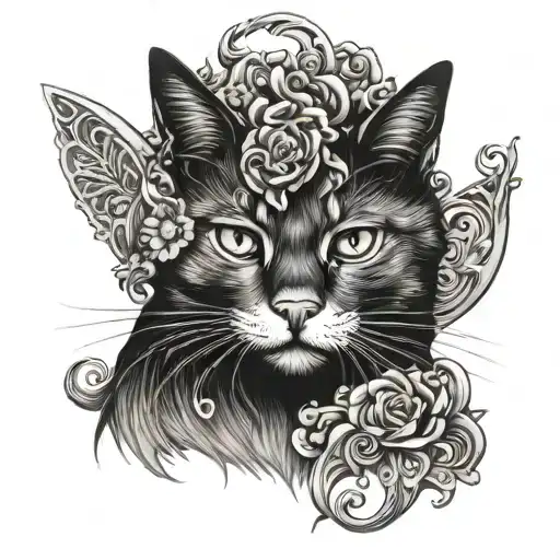 Black Mysterious Cat