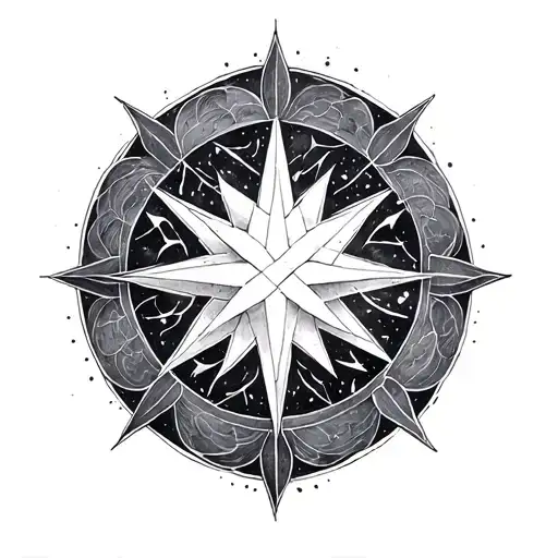 Think Line Drawing Sirius Star With Sacred Geometry