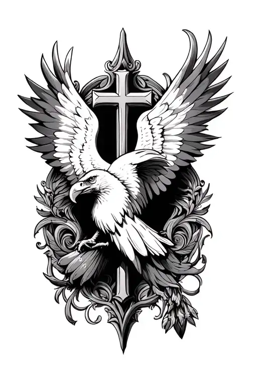 Ornemental Cross With Eagle