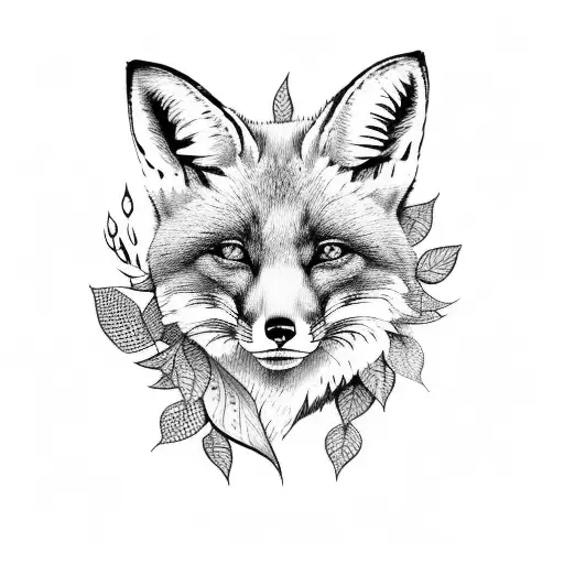 Fox Face With Leaves