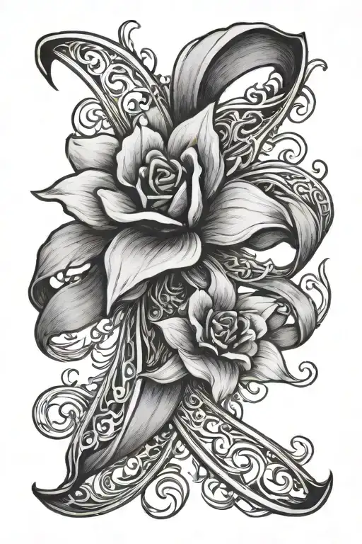 Cancer Ribbon As A Flower