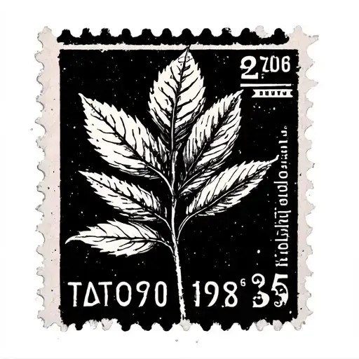 Plant On Postage Stamp
