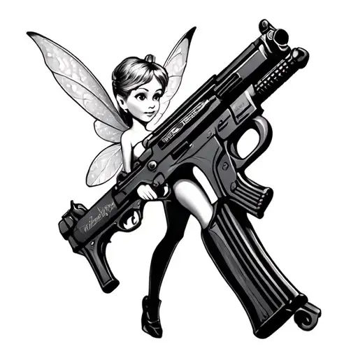 Tinkerbell With A Machine Gun