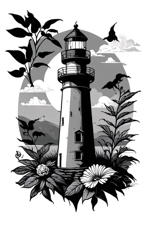 Lighthouse And Plants