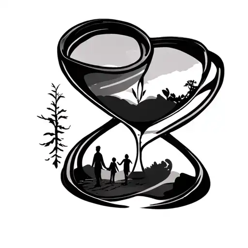 Hourglass With Family Walk Way Winding