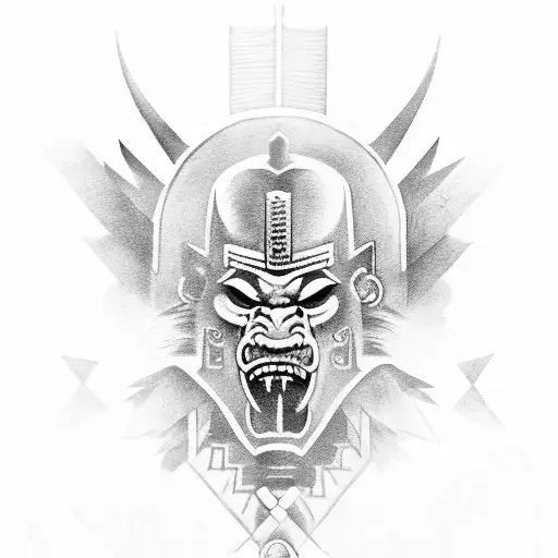 Half Oni Half Aztec Warrior