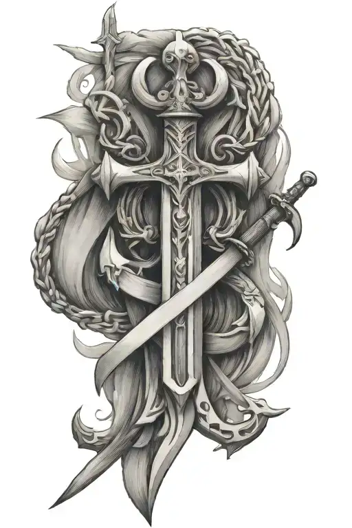 Sword With An Anchor As A Hilt