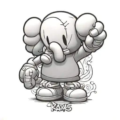 A Cartoon Version Of A Kaws Cartoon Representing Life