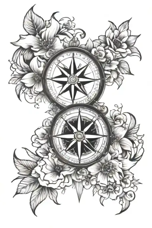 Compass Flowers Modern Interpretation