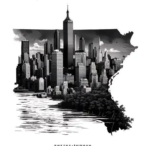 Arm Sleeve Tattoo That Combines Elements Of New York City And Wooded Georgia