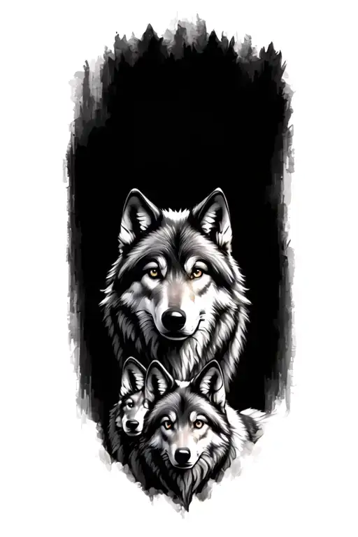 Wolf Family Of 3